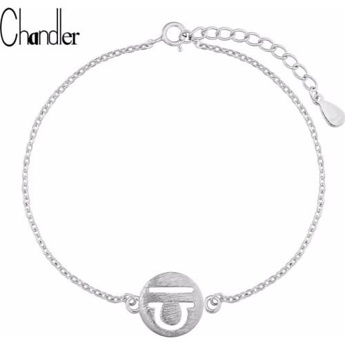 Chandler New Silver Plated Libra Python Bracelet & Bangles For Women Astrologic 12 Zodiac Signs Constellation Homme Bijoux