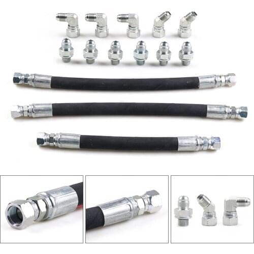 For Ford 99-03 7.3L Powerstroke High Pressure Oil Pump Crossover Line Hose (3* Hose , 3*90 ° 2* 45 ° Connectors,6*Directly Head)