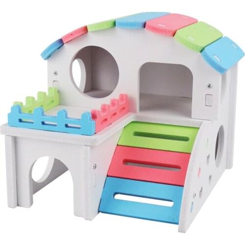 Rainbow Color Hamster Nest Sleeping House Luxury Cage Pet DIY Hideout Hut Toy Small Animal Supplies Hamster Hideout