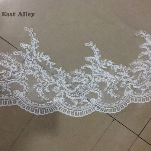 Veu De Noiva Elegant 1 Layer Chapel Length Wedding Veil Lace Bridal Veil 2017 New