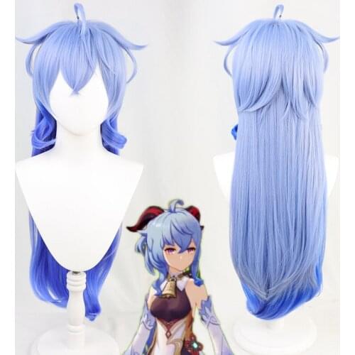 Genshin Impact Ganyu Cosplay Wig Blue Gradient Wig C00412