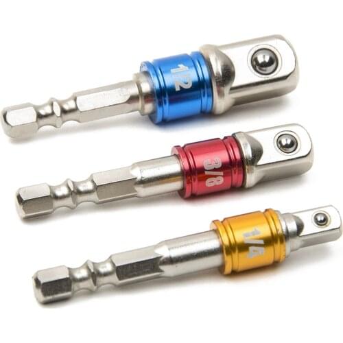 HLZS-3PCS Impact Socket Adapter/Extension Set Turns Power Drill Into High Speed Nut Driver. 1/4inch, 3/8inch, and 1/2inch Driv