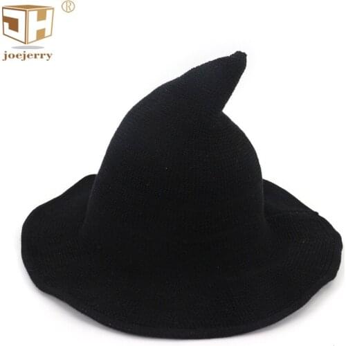 Joejerry Knitted Bucket Hat Witch Hat Cotton Fisherman Hat For Men Women Girls Boys Halloween Decor Party Hats