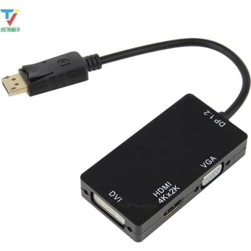 Mini DP DisplayPort Thunderbolt To HDMI DVI VGA Display Port 3 In 1 Adapter Support 1080P for MacBook Projector Display 100pcs