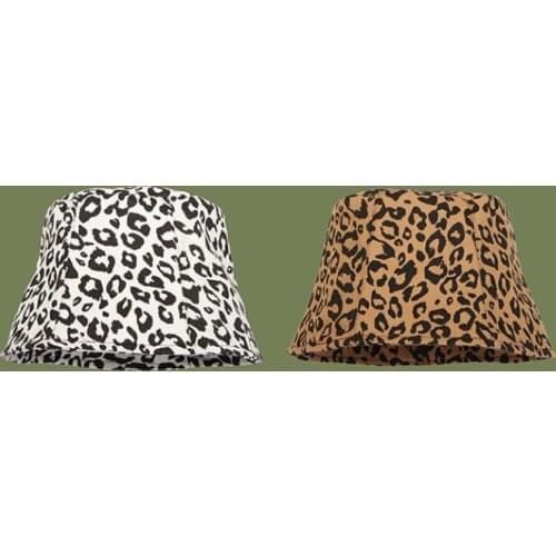 Leopard Female Bucket Hat Hip Hop Printed Women Summer Hat Cap Outdoor Fishing Lady Panama Casual Female Cap Sun Hat Lady Panama