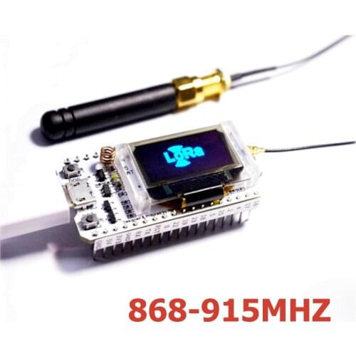 1pcs 868MHz/915MHz LoRa ESP32 Blue oled Wifi SX1276 Module IOT Development Board with Antenna For Electronic diy kit