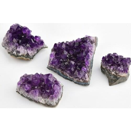 Natural Amethyst Rough Stone healing Irregular Crystal Cluster Piece Stone Decoration