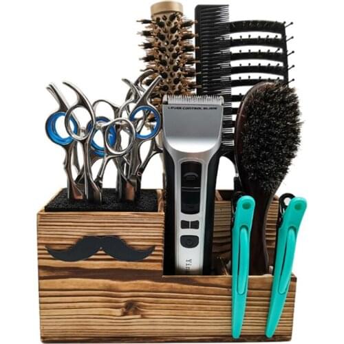 Wooden Hairdressing Tool Storage Box Barbershop Scissor Display Rack Scissors Stand For Hair Salon Barbershop Supplies