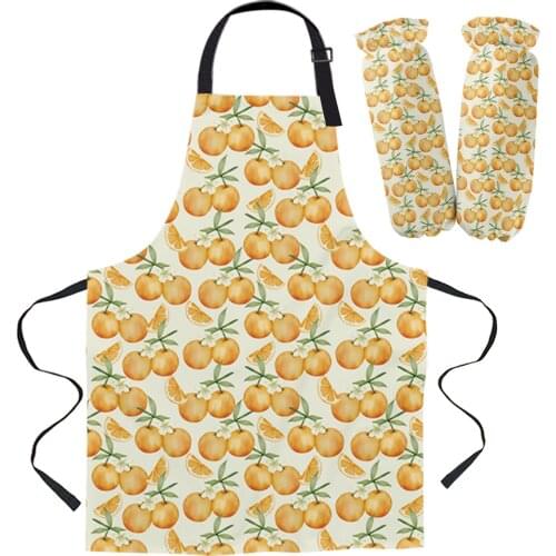 Plant Fruit Orange Kitchen Apron Baking Accessories Sleeveless Aprons for Men Women Home Cleaning Tools