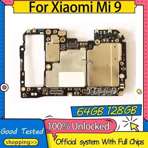 Unlocked Main Mobile Board Mainboard With Chips Circuits Flex Cable For Xiaomi 9 Mi9 M9 Mi 9 64GB 128GB ROM 6GB RAM Motherboard