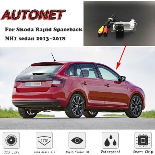 AUTONET Backup Rear View camera For Skoda Rapid Spaceback NH1 sedan 2013~2018 HD/CCD Night Vision/license plate camera