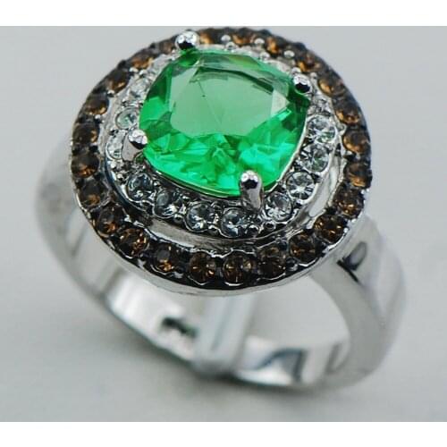 Peridot 925 Sterling Silver Top Quality Fancy Jewelry wedding Ring Size 6 7 8 9 10 F1102