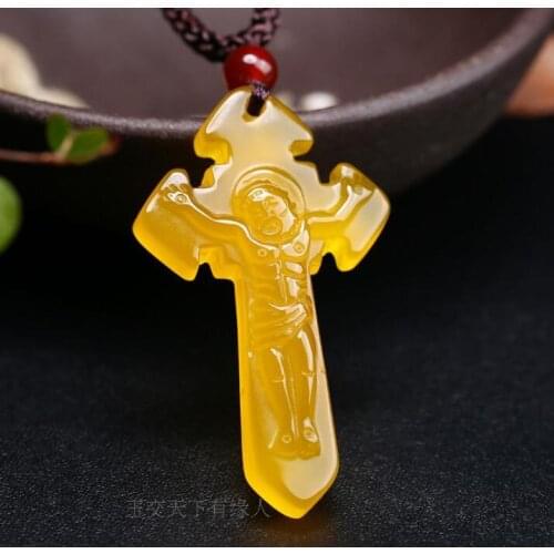 Yellow Cross Pendant Jade Pendant Mens and Womens шармы для сережек Серьги charm Natural Chalcedony Jade Agate Chalcedony
