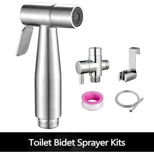 Handheld Toilet Bidet Sprayer Set Stainless Steel 1.2M Hose Self-Cleaning Spray Shower Head Bidet Faucet For Bathroom