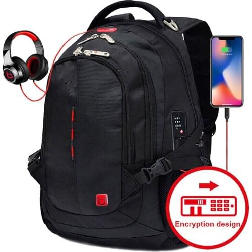 Anti Theft Men Women Backpack Business Laptop Bagpack 17.3 Inch Large Capacity Travel Backpack Waterproof Student School Bags