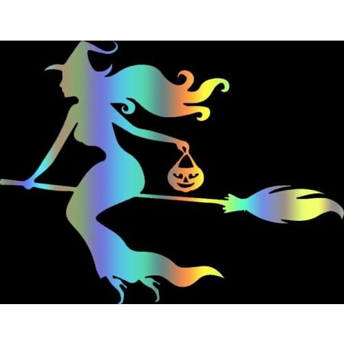 S51321# Various Sizes/Colors Car Stickers Vinyl Decal Cute Witch V5 Motorcycle Decorative Accessories Creative