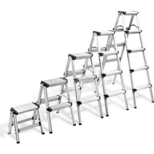 Household Folding Ladder, Telescopic Ladder, Thickened Aluminum Alloy Herringbone Ladder, Four Step Stair, Multi-functi