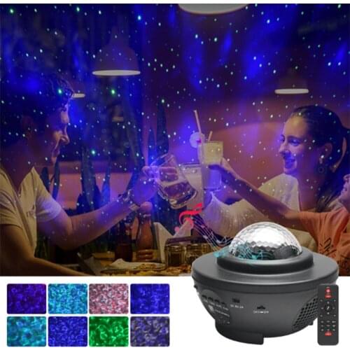 Starry Sky Light Bluetooth USB Music Night Light Galaxy Projection Lamp Ornaments LED Laser Lights With Music Water Pattern Lamp