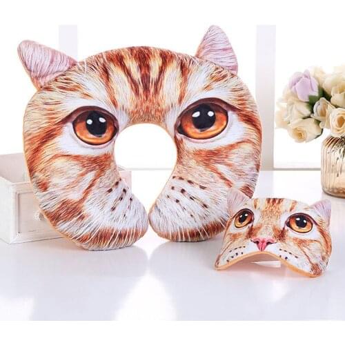 3D Funny U-shaped Pillow Protecting Cervical Spine Pillow Office Cartoon Napping Pillow Cute Car Traveling U-shaped Pillow F8115