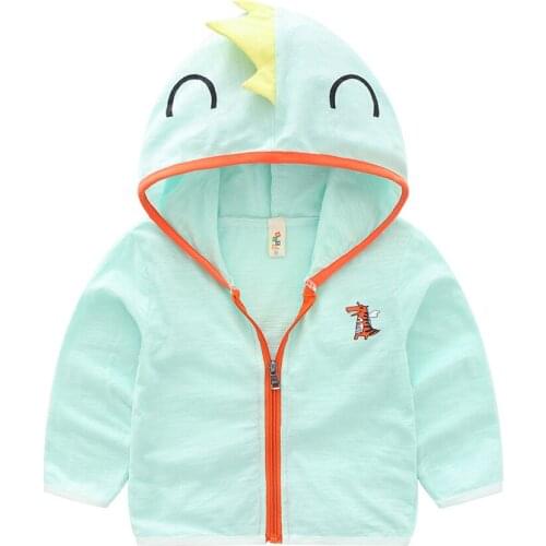 Boy girl Windbreaker summer rash guards coat 3D Dinosaur Jurassic Park fashion sports kids baby clothes top children clothing