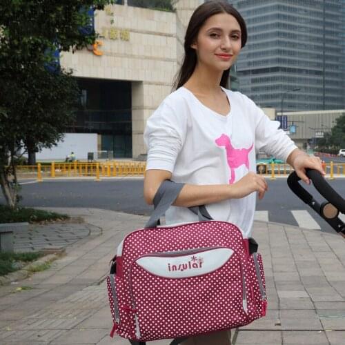 Waterproof Antifouling Polka Dot Shoulder Multifunctional Large Capacity Mommy Bag Mother and Baby Fashion Outing Diaper Bags