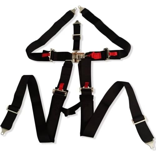 1 sets Latch and Link 5-Point Safety Harness Set with Ultra Comfort Heavy Duty Shoulder Pads black (for one seat)