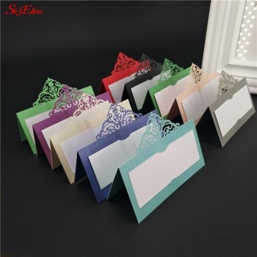 10/50/100pcs Wedding Card Wedding Decoration Party Favor Laser Cut Table Name Card Place Card Pearlscen Pearlscent Paper Card 5z