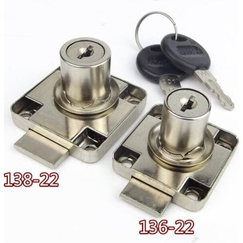 10pc/lot 136 138-22mm Lock Core Desk drawer lock Wardrobe Cabinet Iron Cam Locks Anti-theft Security Furniture Hardware