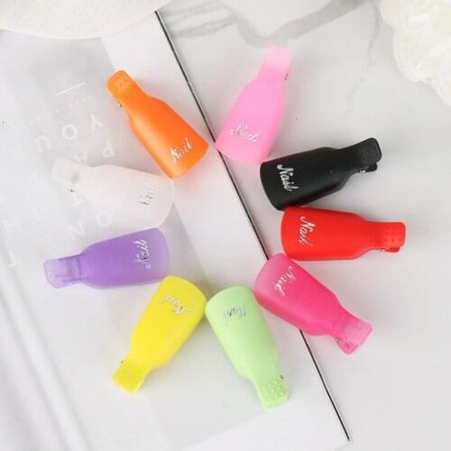 10Pcs/lot Plastic Acrylic Nail Art Soaker Caps Nail Art Soak Off Cap Clip UV Gel Polish Remover Wrap Tool Nail Polish Remover