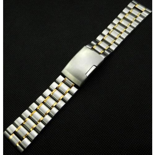 2016 New Arrival Silver & Golden 18/20/22mm Width Stainless Steel Watch Strap Watches Band For Business Men Women Wristwatches