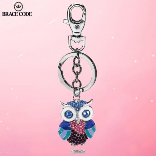 2020 Hot Fashion Glamour Lady Jewelry Owl Pendant Small Gift Keychain Keyring Gift Direct Shipping