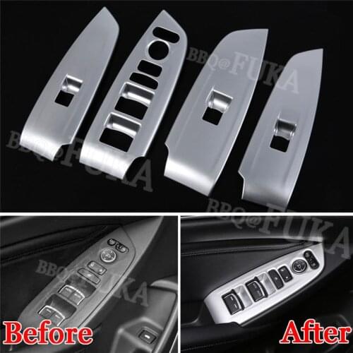 4pcs Chrome ABS Car Window Lift Switch Button Cover Trim Sticker Fit for Honda Accord 2018 Car Interior Accessories Styling