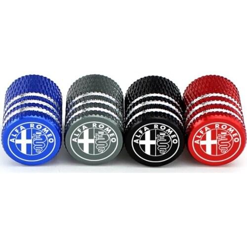 4Pcs Valve Caps Aluminum for Alfa Romeo 159 Mito Giulia Giulietta GT Car Truck Air Port Cover Tire Rim Valve Wheel Stem Caps