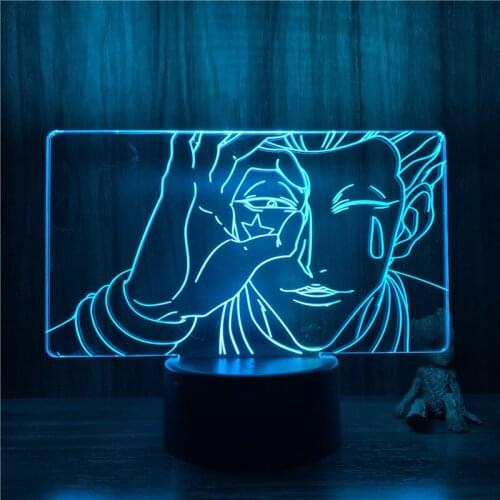 Anime Hunter X Hunter Hisoka Cool Gesture Action Figure 7 Colors Touch Optical Illusion Table Lamp Gift Decor Mode 3D Nightlight