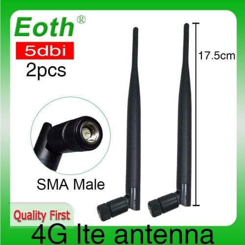 4G LTE Antenna 5DBI SMA male Connector 2pcs antena external antenne 4g 698~960MHz /1710~2690MHz For Huawei router modem repeater