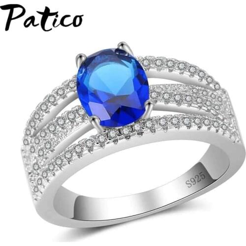 Free Shipping 100% Real Natural 925 Sterling Silver Rings for Women Luxury Cubic Zirconia Wedding Rings Fashion Jewelry