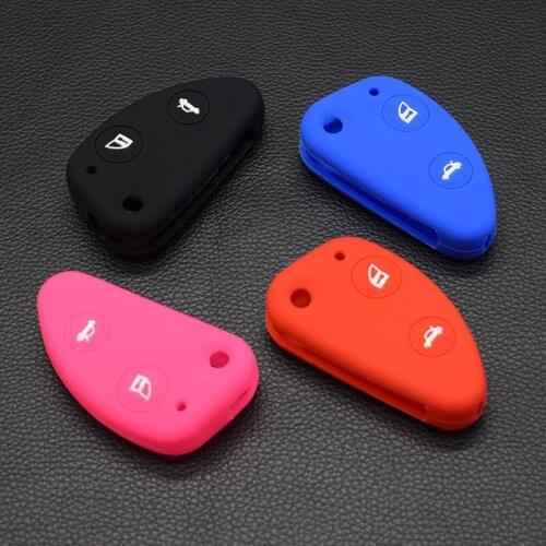 10 units Silicone Rubber car Key Cover Case for Alfa Romeo 147 166 GT JTD 156 TS folding 2 buttons remote key