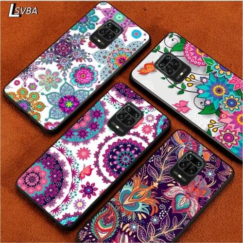 Black Soft Cover Mandala Flowers for Xiaomi Redmi Note 9 9S 8 8T 7 7S 6 5A 5 4X 4 Pro Max Prime Phone Case