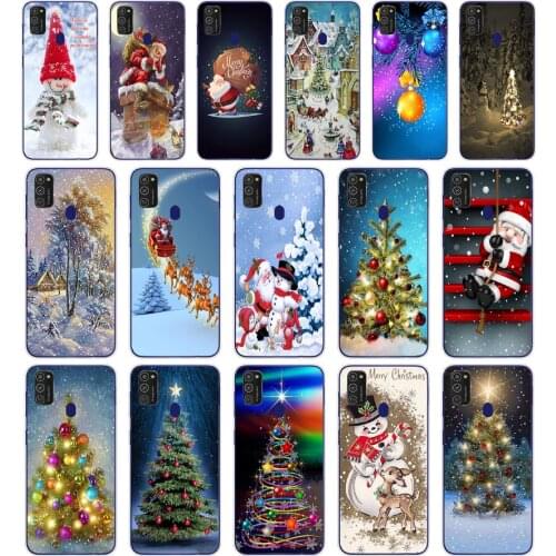 97SD Snowman Colorful Merry Christmas Soft Silicone Tpu Cover phone Case for Samsung Galaxy M11 M21 A20 A20E A20S S10 S20 Plus