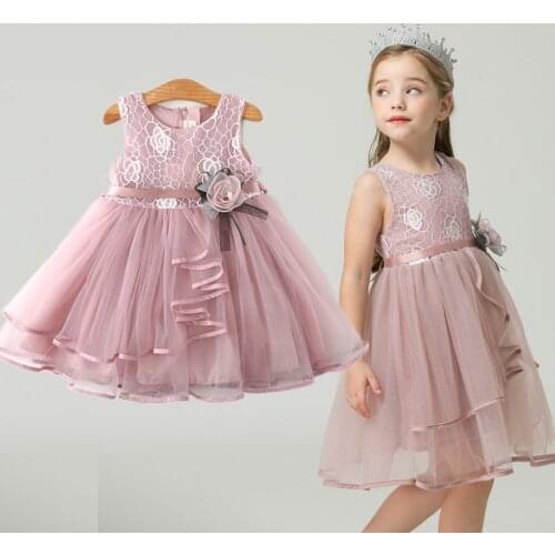 Kid Princess Dress Girls Prom Ball Gown Birthday Dress For 1 Year Baby Girl Communion Flower Vestidos Children Girls Clothes
