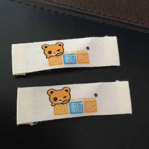 End fold custom textile labels private own woven labels and tags for clothing