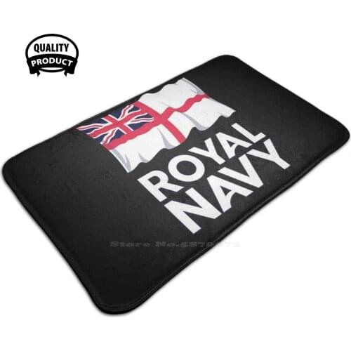 Royal Navy Logo 3D Soft Non-Slip Mat Rug Carpet Foot Pad Royal Navy British If You Want Peace Prepare For War Insignia Logo