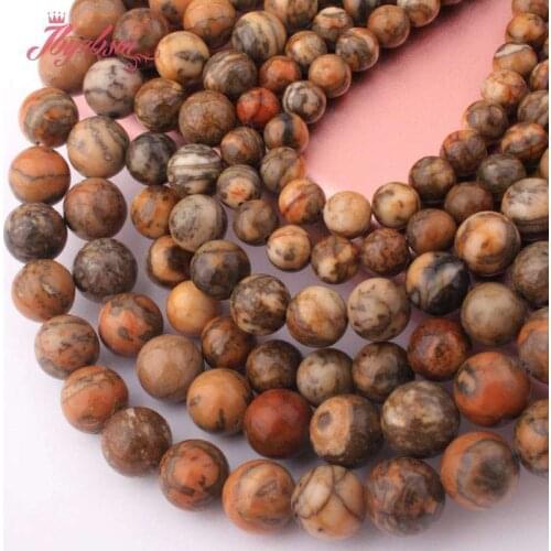 Round Multicolor Jaspers Beads Natural Stone Spacer Loose Beads for Men DIY Accessories Necklace Bracelet Jewelry Making 15"