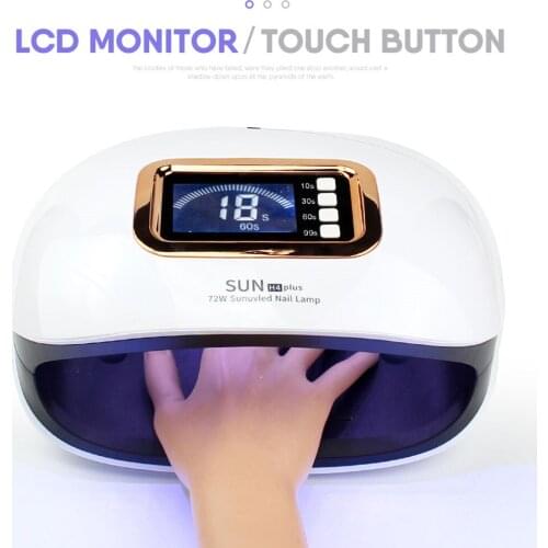 Nail Lamp 72W Nail Dryer Dual hands LED/UV Lamp Curing UV Gel Nail Polish Smart Sensor Manicure Salon Professional Nail Art Tool
