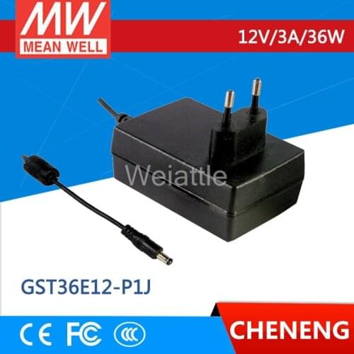 MEAN WELL original GST36E12-P1J 12V 3A meanwell GST36E 12V 36W AC-DC High Reliability Industrial Adaptor