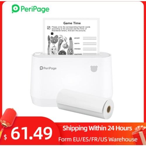 PeriPage A9s Multi-functional Mini Thermal Printer Pocket Wireless BT 304DPI Portable Photo Mobile Printer Receipt Label Maker