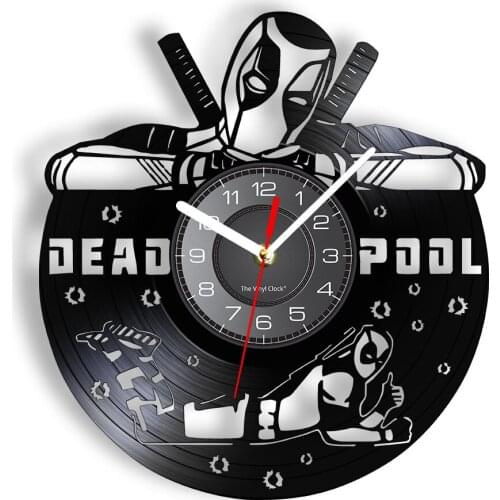 Fictional Character Mutant Superhero Themed Vinyl Record Wall Clock Silent Sweep For Kids Room Comic Movie Inspired Timepieces