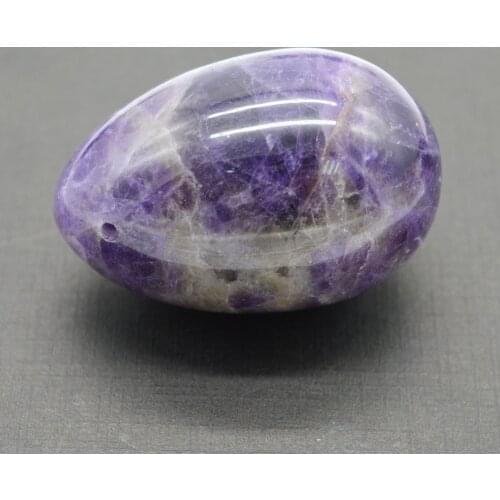 Natural Jade Egg of Large Drilled Amethyst Jade Yoni Eggs of Jade Stone Massage Tool For Vaginal Exercise