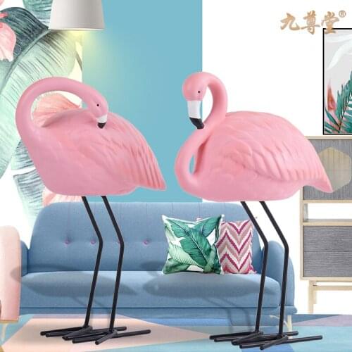 ROOM DECORATION HOME FURNISHING DESKTOP ORNAMENT FLAMINGO CUTE ANIMAL SCULPTURE PROPS GIRL HEART GIFTS MINIATURE FIGURINE SET
