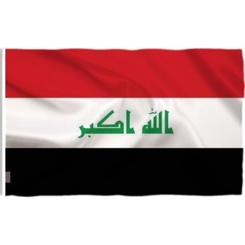 Wholesale wave Republic Of Iraq flags Brass buttonhole 90*150cm flags Iraq Banner Fluttering flag